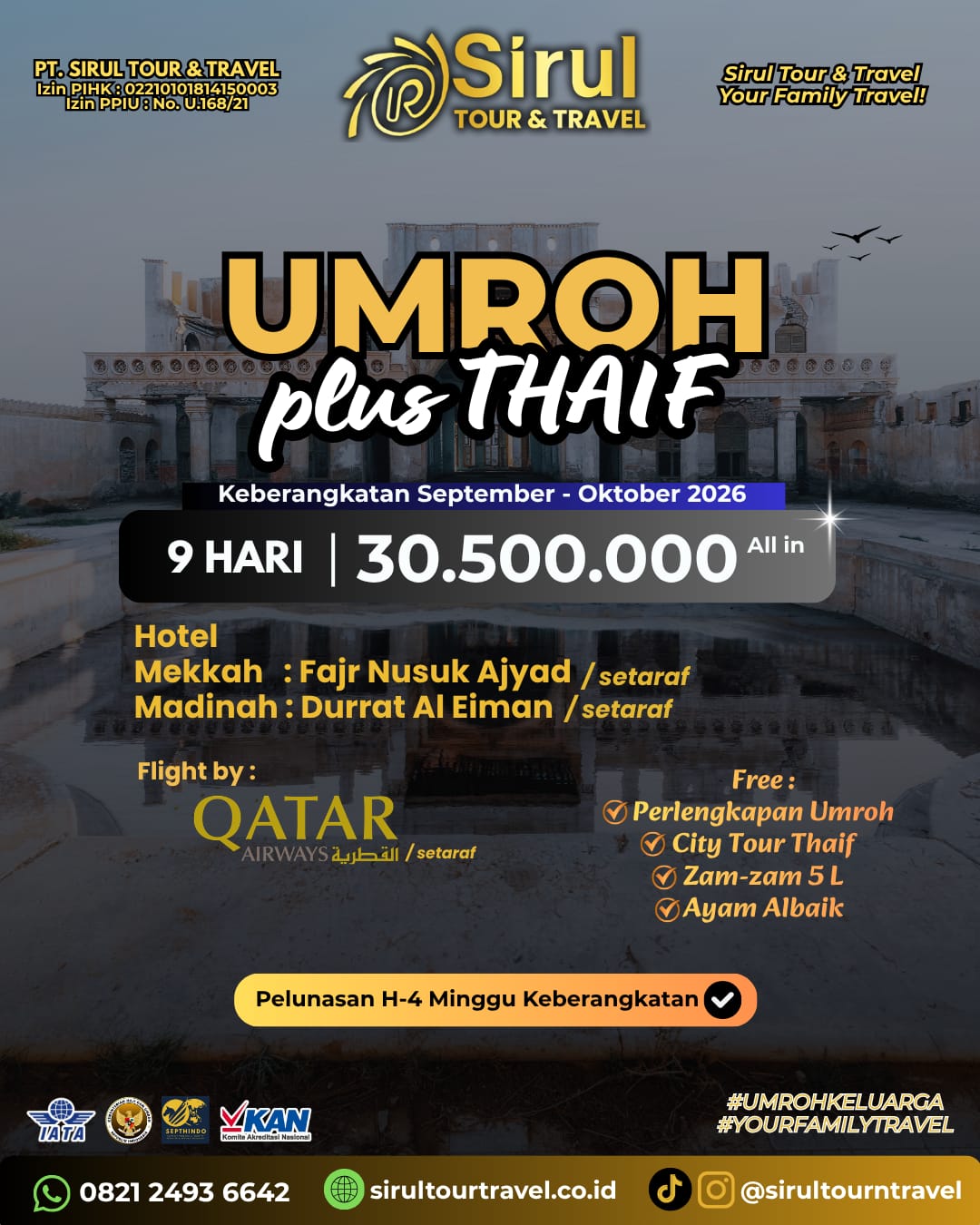 Umroh Plus Thaif September - Oktober